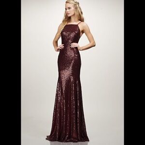 “THEIA” Jessica Sequin Lace Up Gown